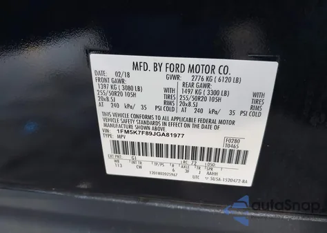 2018 Ford Explorer Limited from USA, damaged, VIN 1FM5K7F89JGA81977